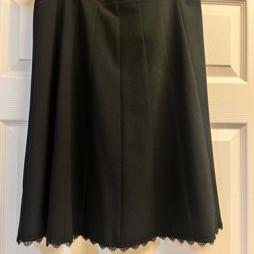 Black A-line knee-length skirt for work